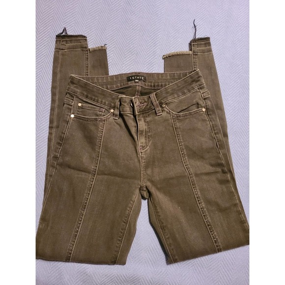 1. State Frayed Ankle Skinny Jeans Women Size 25 Denim Zip Fly 5-Pockets (N) - Picture 1 of 7